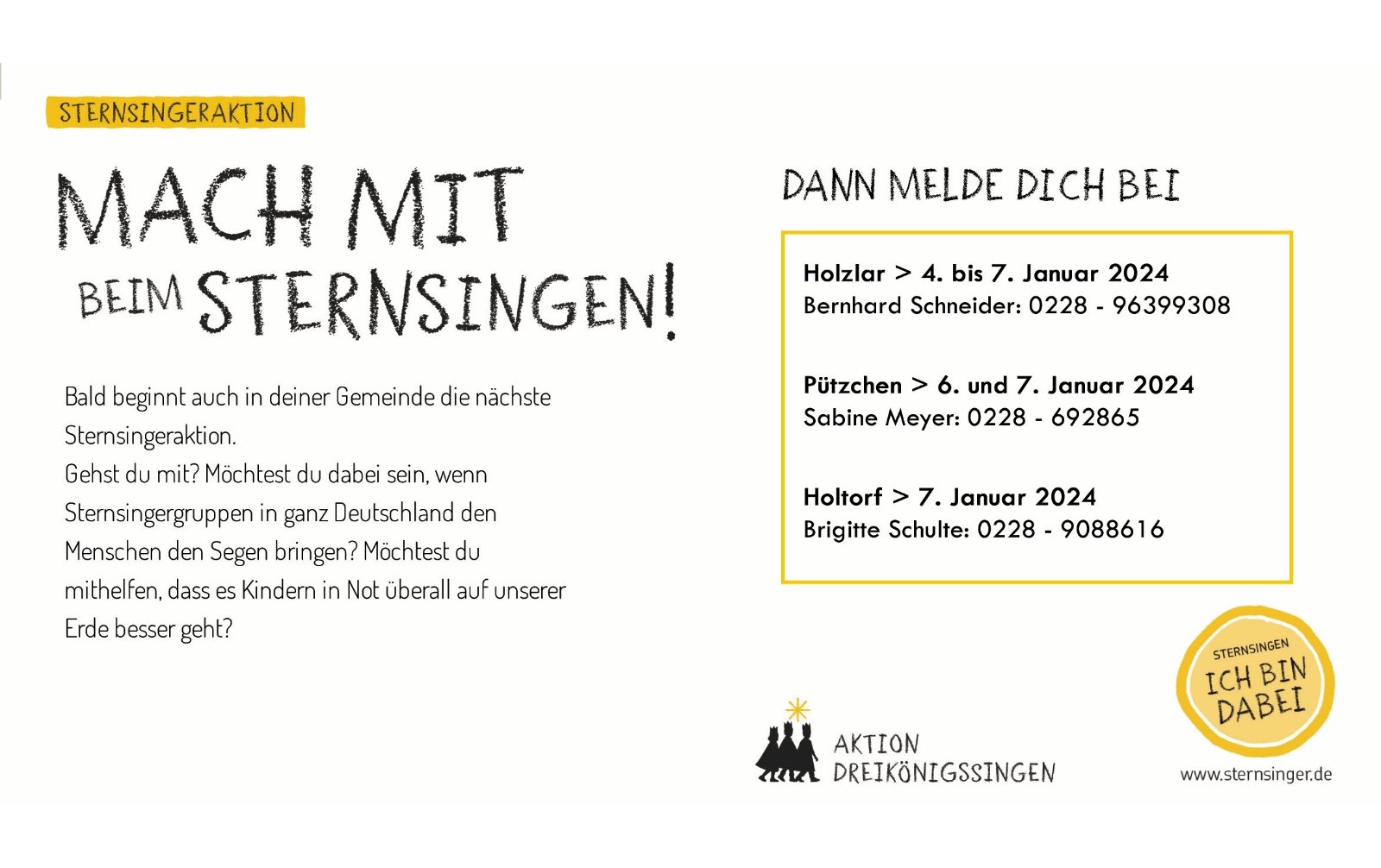 Sternsinger Flyer alle online
